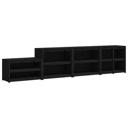 Muebles De Cocina De Exterior 4 Pzas Madera Maciza Pino Negro_1