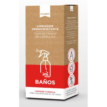Embalagem de 2 produtos de limpeza para casa de banho ECO Reffil Flopp, 2 tampas