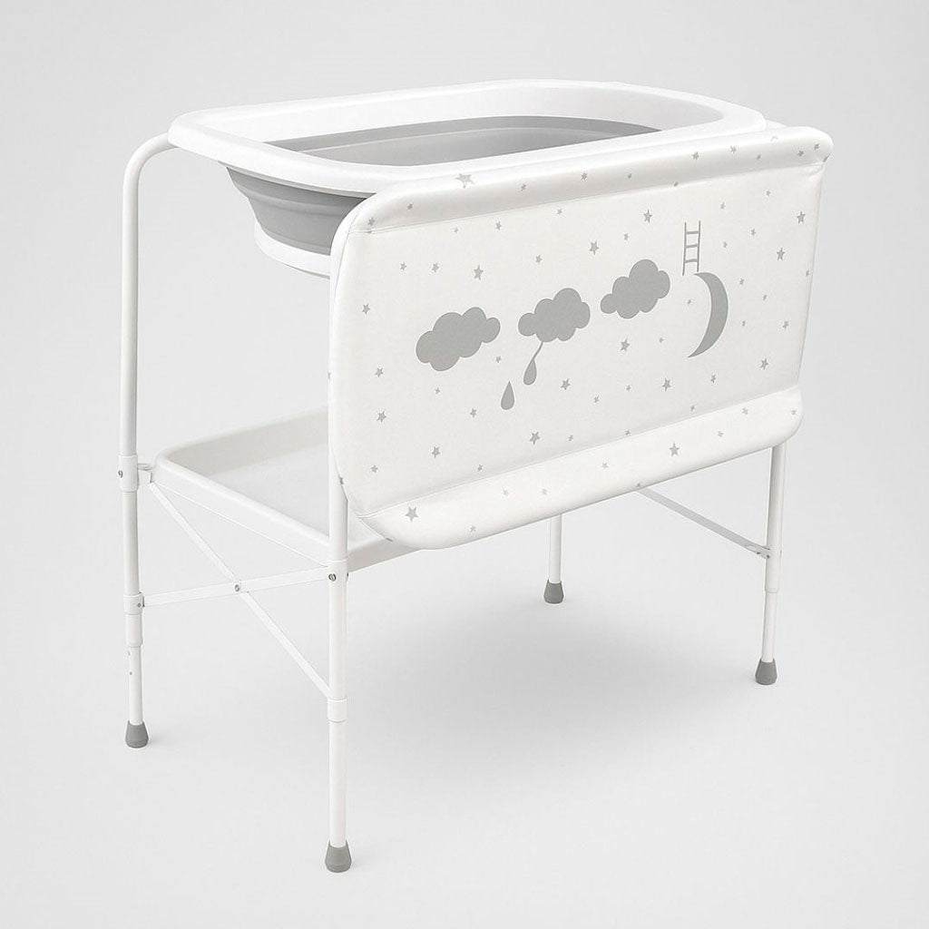 Bathby | Bañera Bebé 5 En 1 Plegable Con Soporte, Cambiador, Bandejas, Desagüe (gris Standard)_0