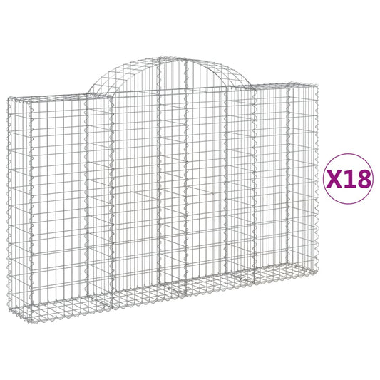 Cestas Gaviones 18 Uds Forma De Arco Hierro 200x30x120/140 Cm_0