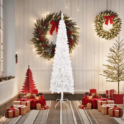 Vidaxl Árbol De Navidad Delgado Blanco 180 Cm_1