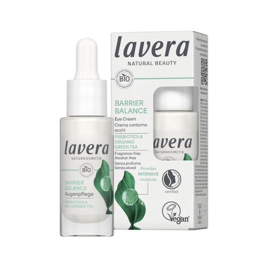Barreira Equilibrante para Contorno de Olhos Unissexo Prebióticos e Chá Verde Lavera 15 ml