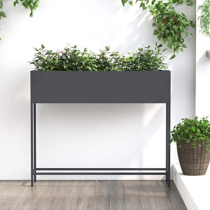 Jardinera Elevada Antracita 100 X 26 X 82 Cm Acero_1
