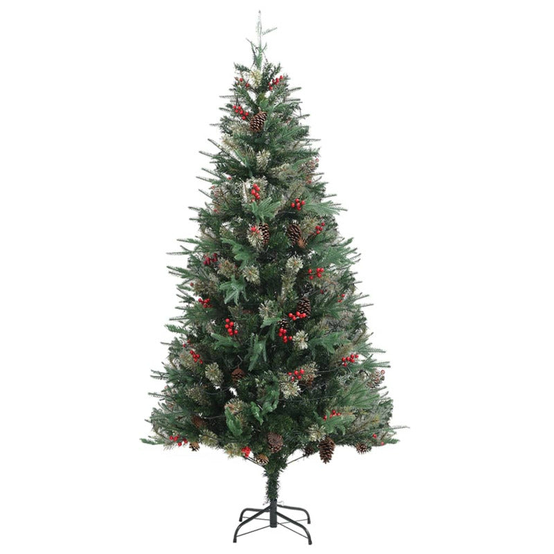 Vidaxl Árbol De Navidad Con Luces Y Piñas Pvc Con Pe Verde 225 Cm_3