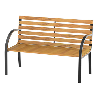 Outsunny Banco De Jardín De 2 Plazas 122x60x83 Cm Con Respaldo Y Apoyabrazos_0