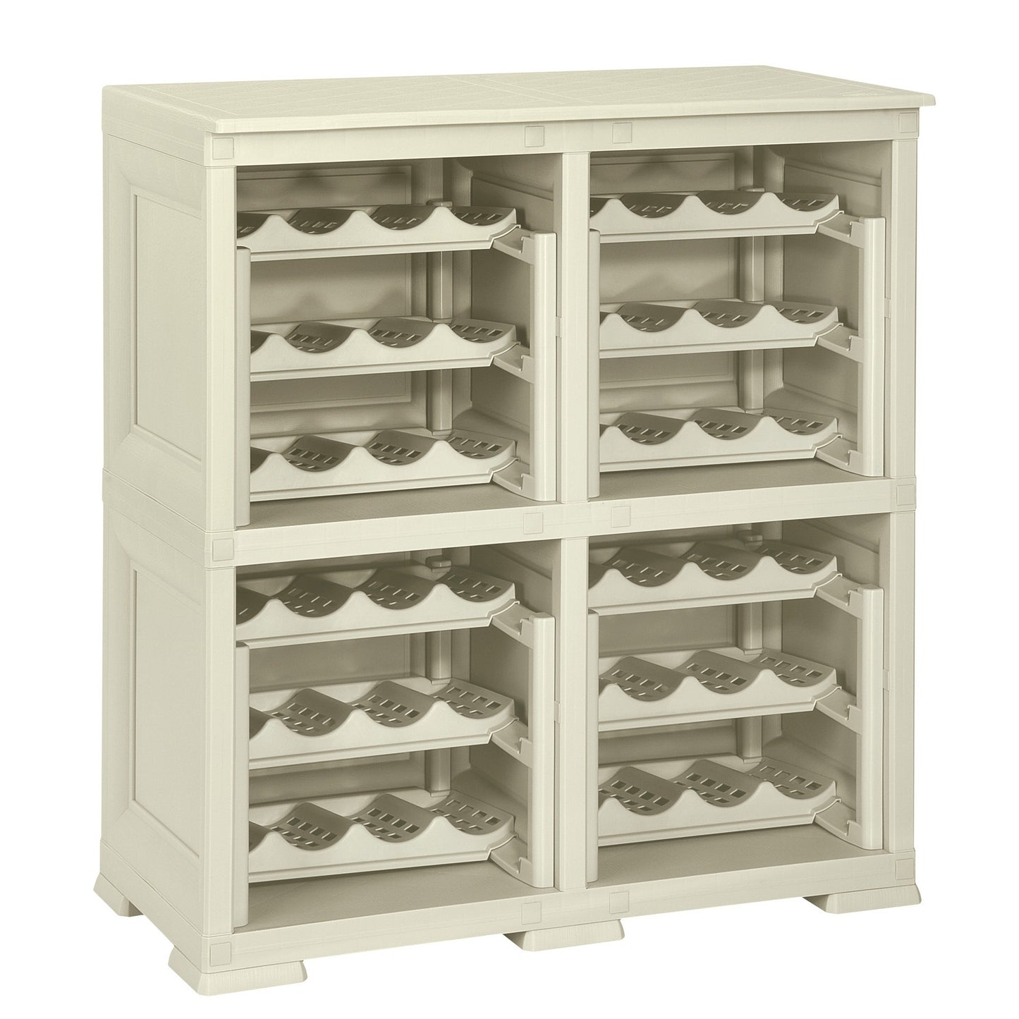 4 Estantería De Almacenamiento Modular Con Rejilla Para 48 Botellas Gris_0