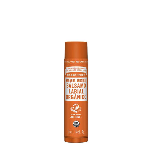 Bálsamo Labial Dr. Bronners Laranja e Gengibre, 4 g
