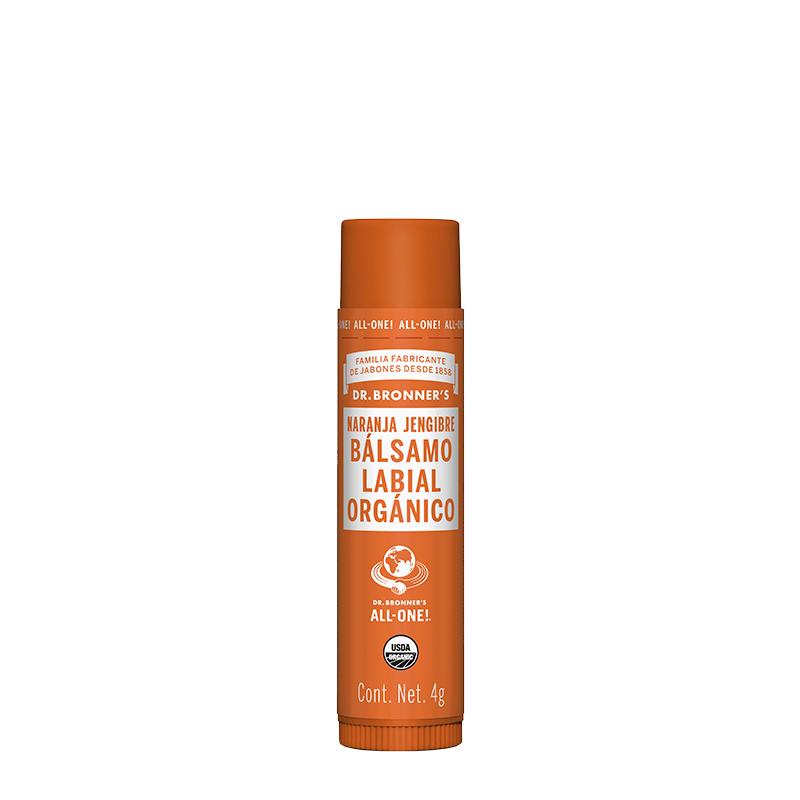 Bálsamo Labial Dr. Bronners Laranja e Gengibre, 4 g