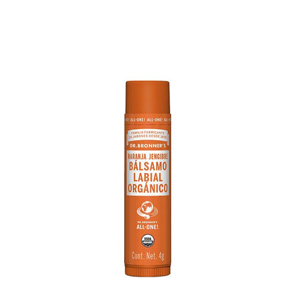 Bálsamo Labial Dr. Bronners Laranja e Gengibre, 4 g