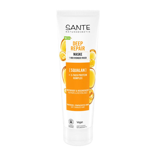 Máscara capilar de esqualeno de reparação profunda de 1 minuto da Sante 150 ml