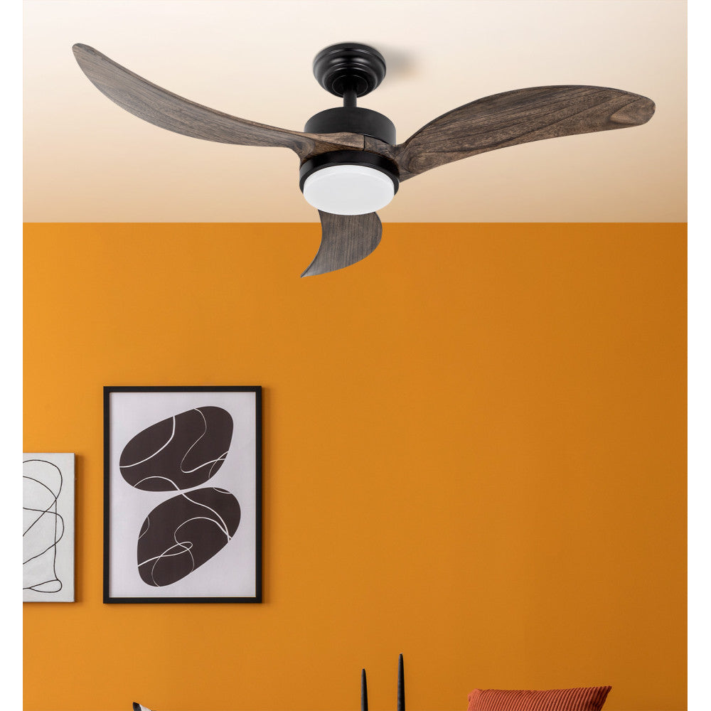 Ventilador Dc Bembezar 24w Negro 3 Aspas Roble 107d 2424lm 3000-6500k C/remoto, Reg. Intensidad, Timer, Mem._2