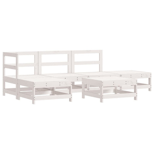 Vidaxl Juego De Muebles De Jardín 6 Piezas Madera Maciza Pino Blanco_0
