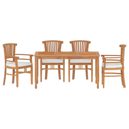 Vidaxl Juego De Comedor Para Jardín 5 Piezas Madera Maciza De Teca_0