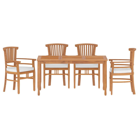 Vidaxl Juego De Comedor Para Jardín 5 Piezas Madera Maciza De Teca_0