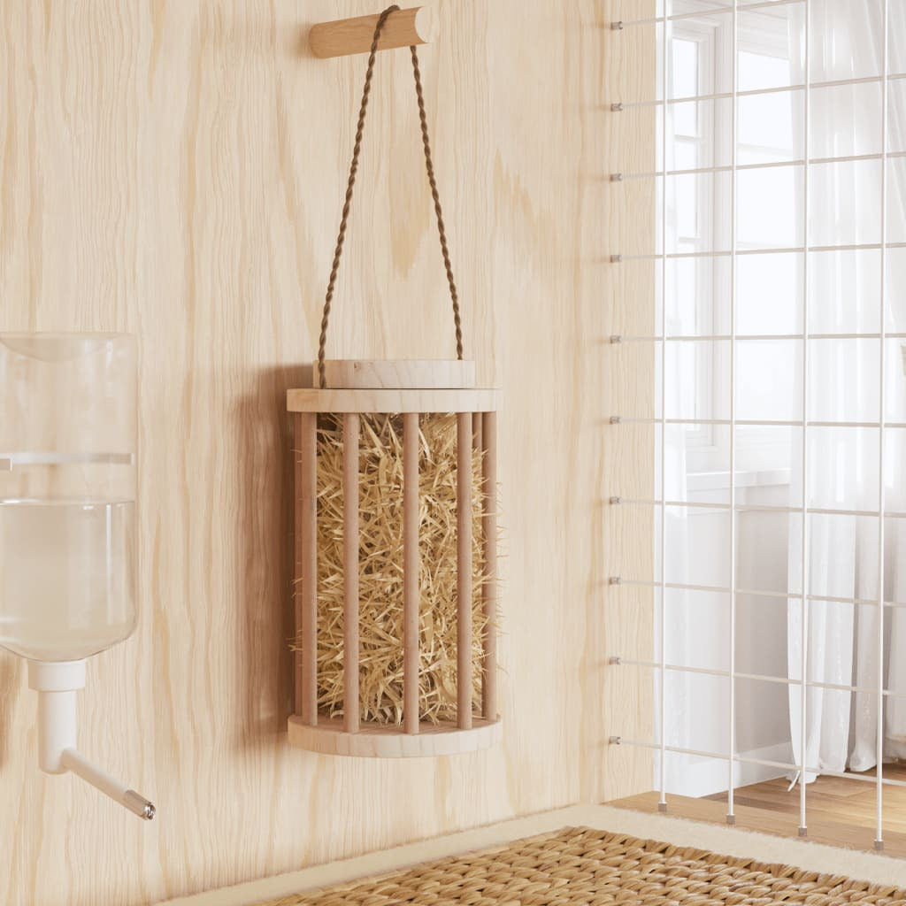 Vidaxl Comedero De Heno Para Conejos Madera Maciza Abeto Ø15x25,5 Cm_1