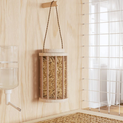 Vidaxl Comedero De Heno Para Conejos Madera Maciza Abeto Ø15x25,5 Cm_1