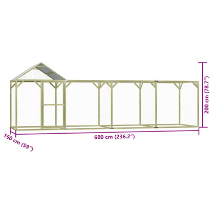 Vidaxl Jaula Gallinero Madera Impregnada De Pino 6x1,5x2 M_2