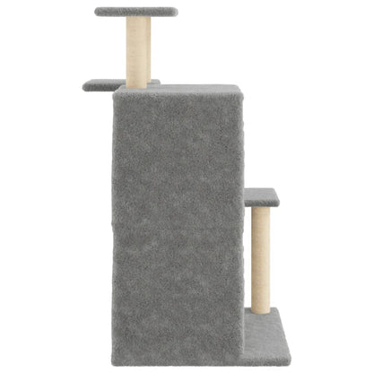 Rascador Para Gatos Con Postes De Sisal Gris Claro 97 Cm_4