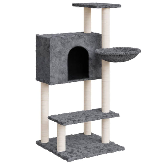 Rascador Para Gatos Con Postes De Sisal Gris Oscuro 108,5 Cm_0