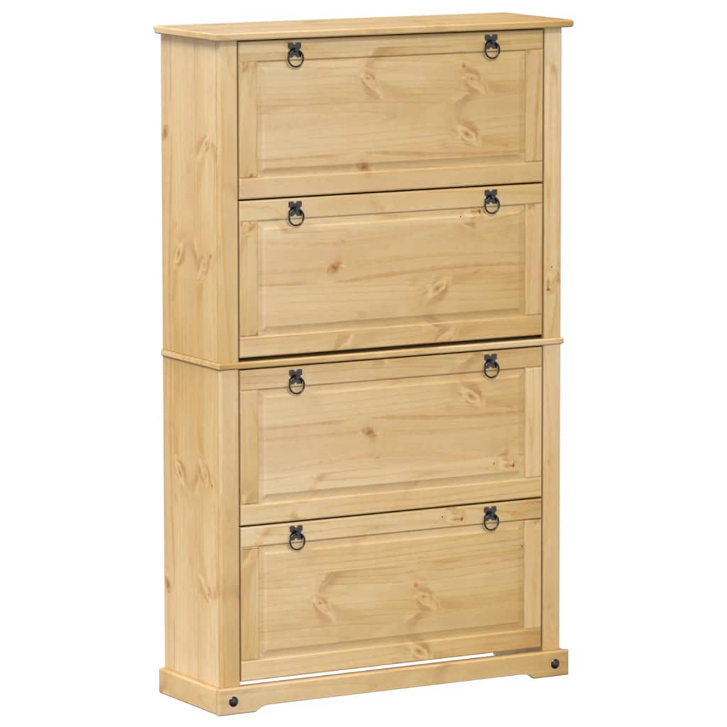Mueble Zapatero Corona Madera Maciza De Pino 99x32x163,5 Cm / Vetonek_2