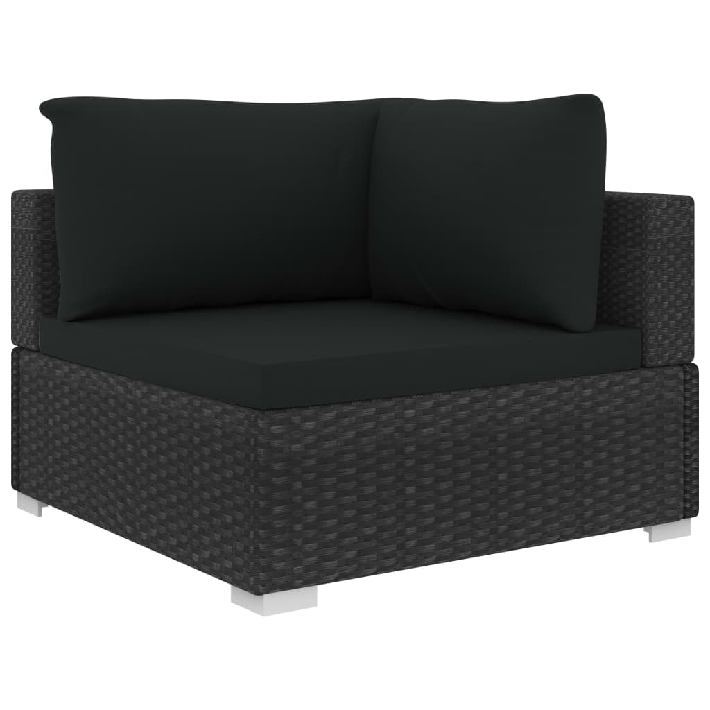 Vidaxl Set Muebles De Jardín 13 Piezas Y Cojines Ratán Sintético Negro_4