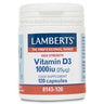 Vitamina D3 1000 UI (25 µg) Lamberts, 120 cápsulas