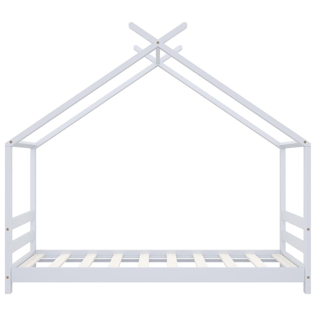Vidaxl Estructura De Cama Infantil Madera Maciza Pino Blanco 80x160 Cm_3