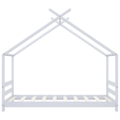 Vidaxl Estructura De Cama Infantil Madera Maciza Pino Blanco 80x160 Cm_3