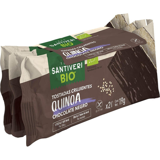 Tosta crocante com quinoa e chocolate negro biológico 3x57 g
