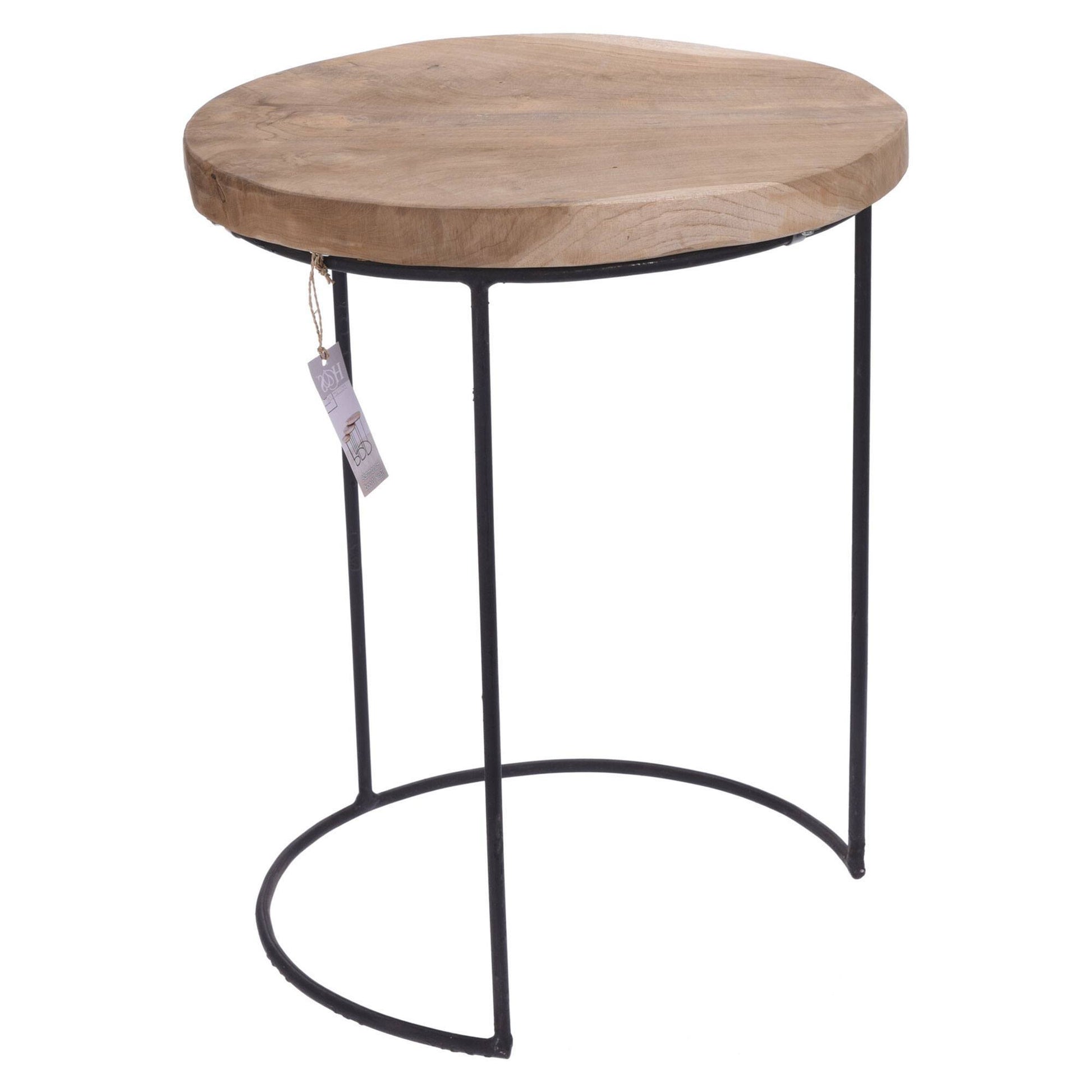 Well Home Juego De 3 Mesas Auxiliares Redondas Metal Ø18ø28ø38cm_2