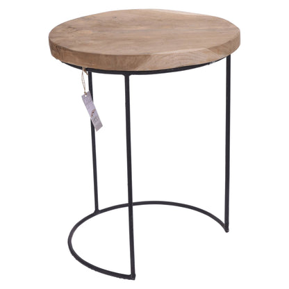 Well Home Juego De 3 Mesas Auxiliares Redondas Metal Ø18ø28ø38cm_2