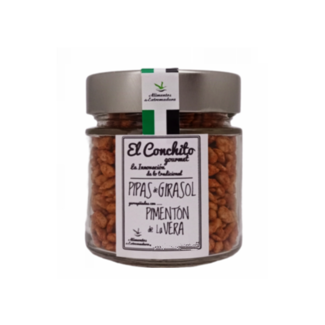 Pipas Garrapiñadas Con Pimentón Agridulce De La Vera Tarro De Cristal 100 G_0
