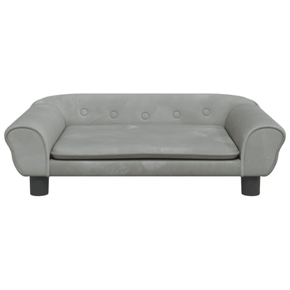 Cama Para Perros De Terciopelo Gris Claro 70x48x22 Cm / Vetonek_1