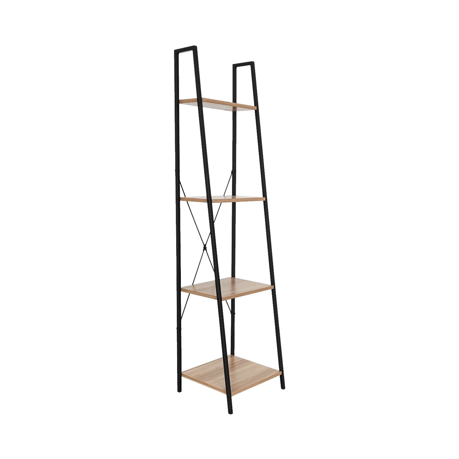 Estantería Metálica Con 4 Baldas De Madera Oren 148x34x32,5cm 7house_0
