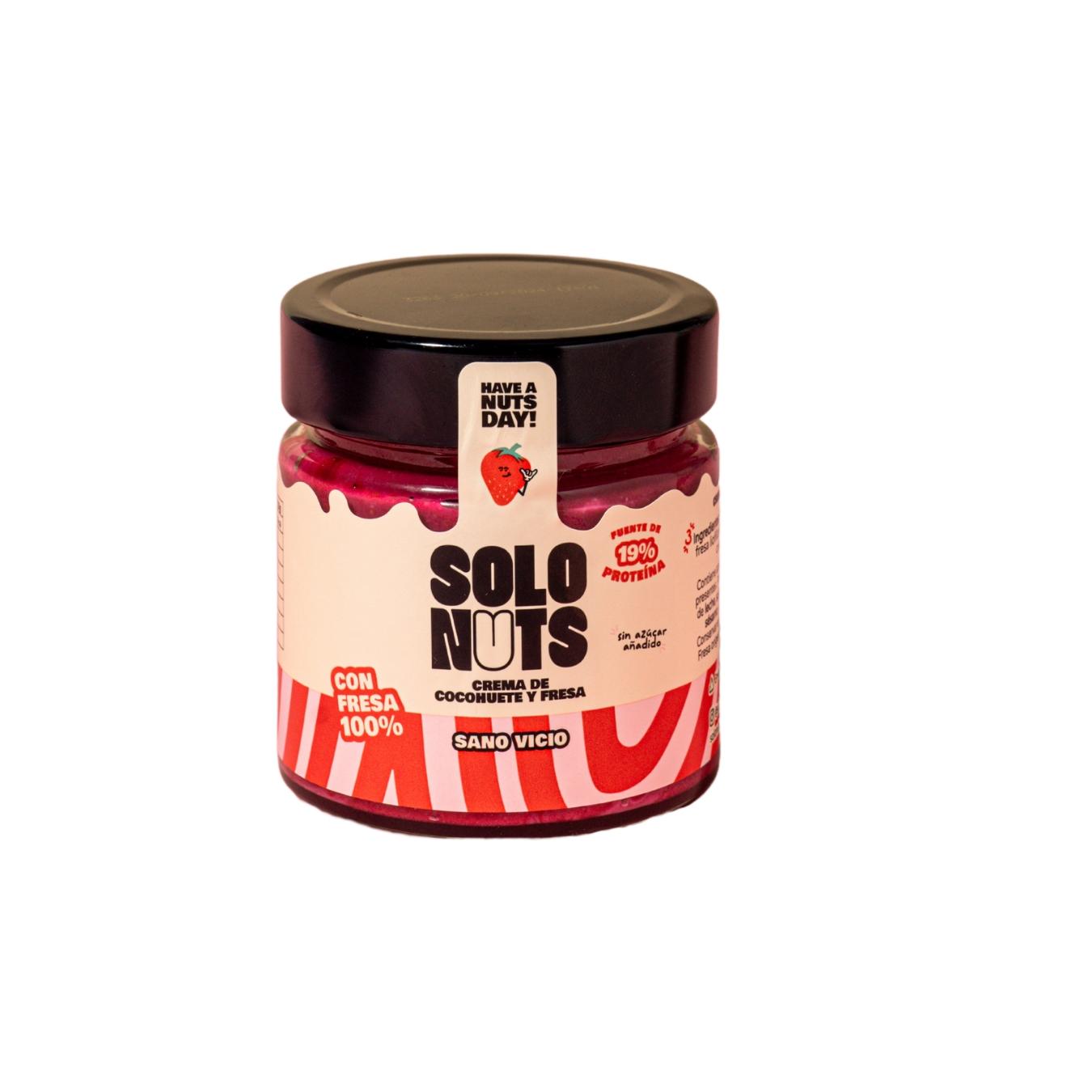SOLONUTS Creme de Amendoim e Morango 100% natural 200 g