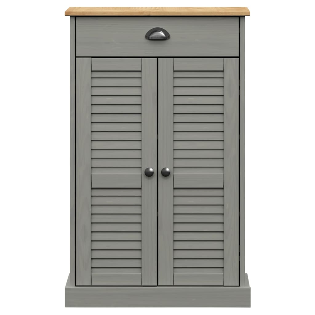 Zapatero Vigo Madera Maciza De Pino Gris 60x35x96 Cm / Vetonek_4