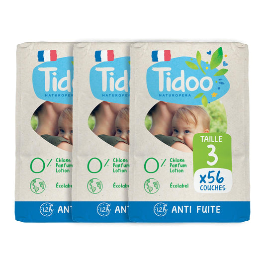 Pack Fraldas T3 Midi (4/9 kg) Tidoo 168 unid.