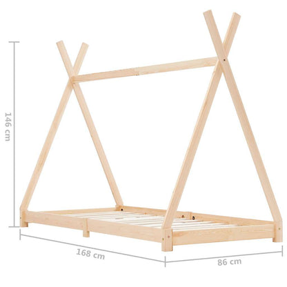 Vidaxl Estructura De Cama Infantil De Madera Maciza De Pino 80x160 Cm_2