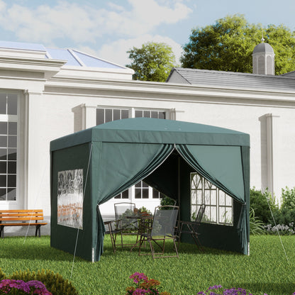 Outsunny Carpa Plegable Con 4 Paredes Desmontables 3x3 M Para Exterior Verde_1