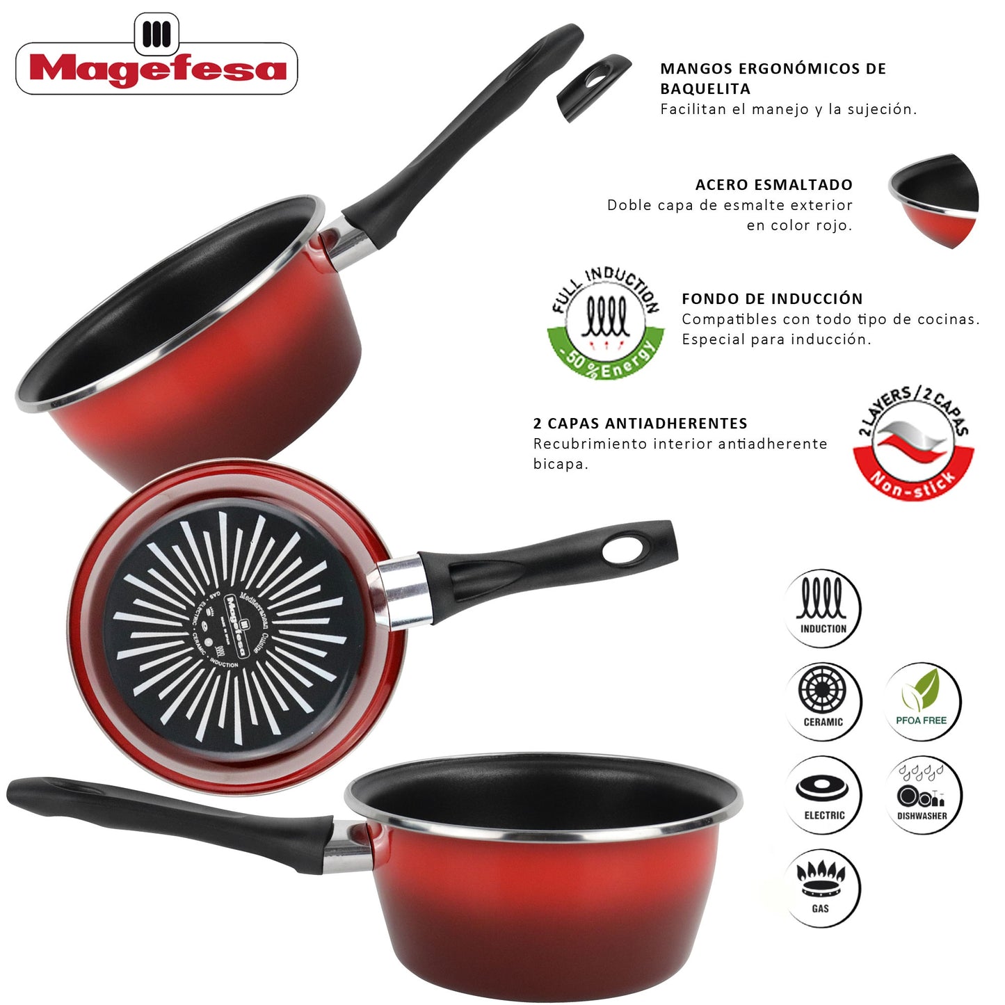 Cazo 'sr' Ø16cm Acero Esmaltado Rojo Magefesa_3