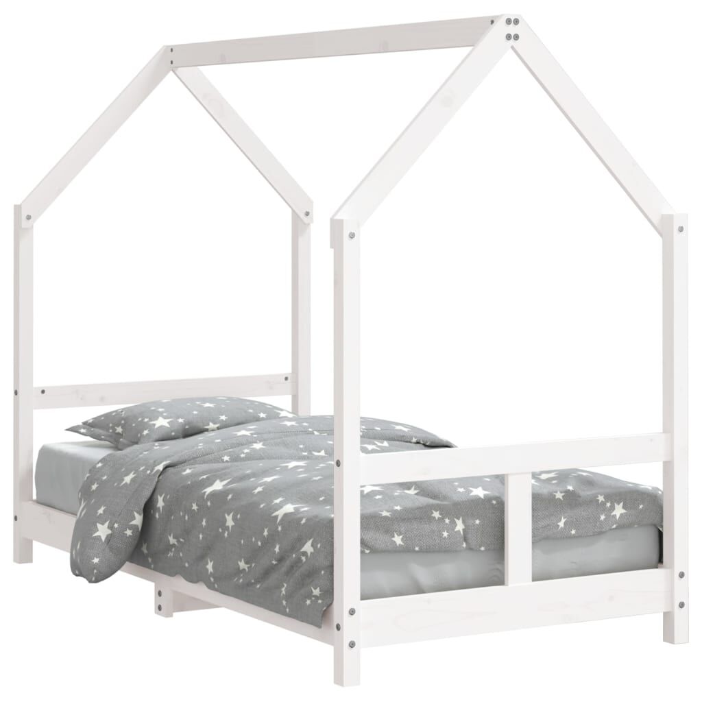 Vidaxl Estructura De Cama Para Niños Madera De Pino Blanco 80x160 Cm_0