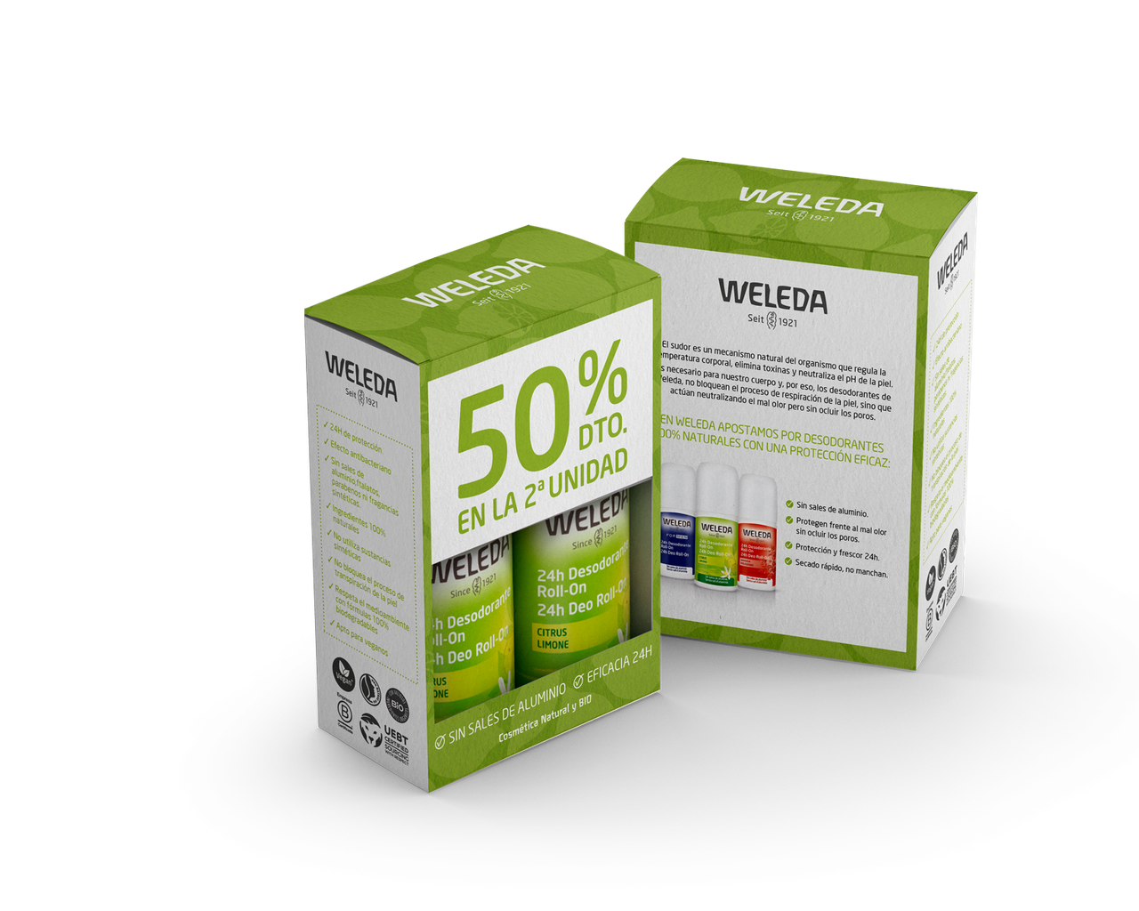 Desodorizante Roll-on Duplo Citrus 24h 50ml Weleda