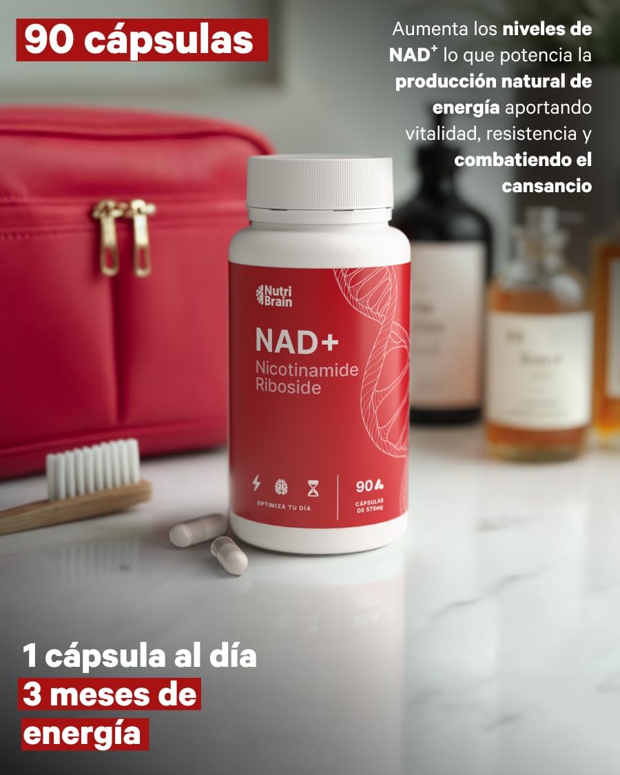 Nad+ Nicotinamida Ribósido 300mg Puro 100% Nutribrain 90 Cápsulas_1