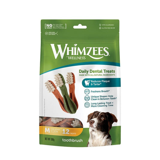 Whimzees Escova de dentes para cães M 12 unidades