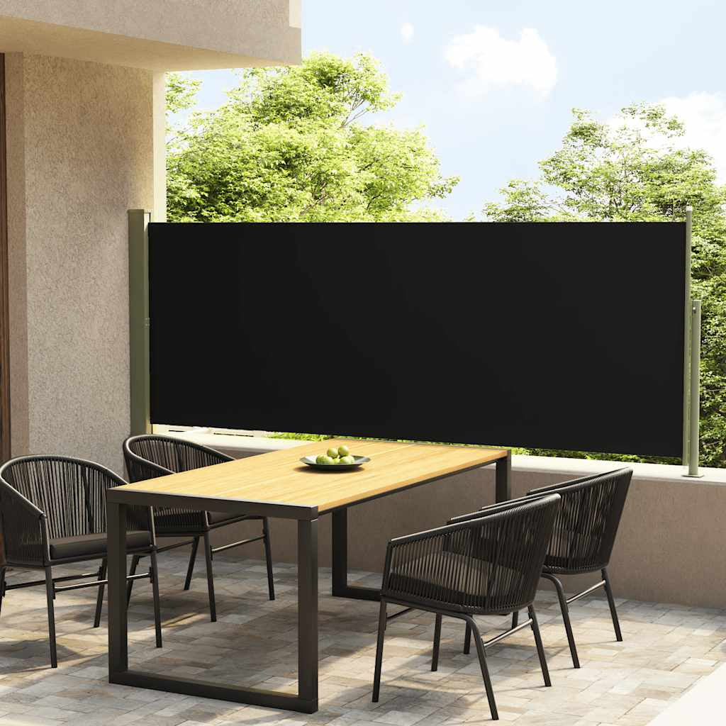 Vidaxl Toldo Lateral Retráctil De Jardín Negro 117x300 Cm_1