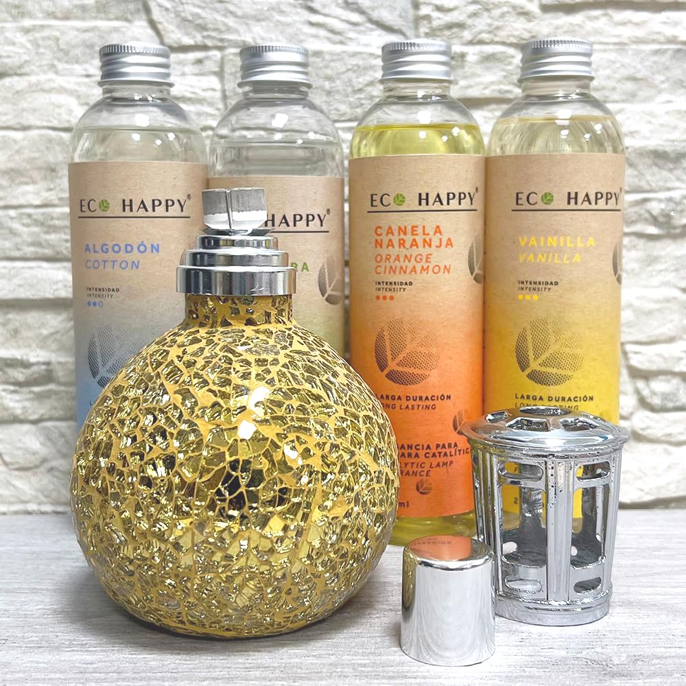 Lámpara Catalítica Mosaico Dorado (200ml) - Sanea El Ambiente Y Elimina Los Malos Olores E Impurezas Del Aire_5