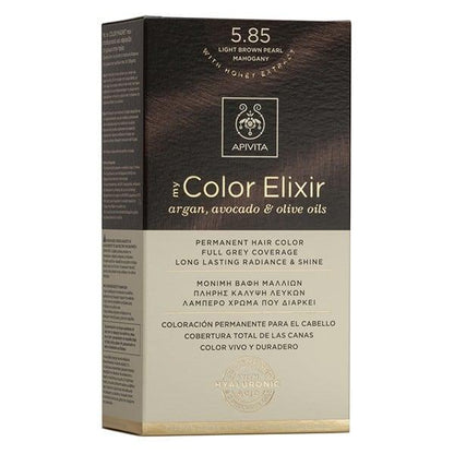 Tinta My Color Elixir N5.85 Castanho Claro Perolado Mogno Apivita