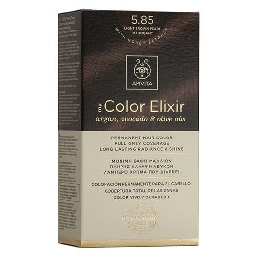 Tinta My Color Elixir N5.85 Castanho Claro Perolado Mogno Apivita