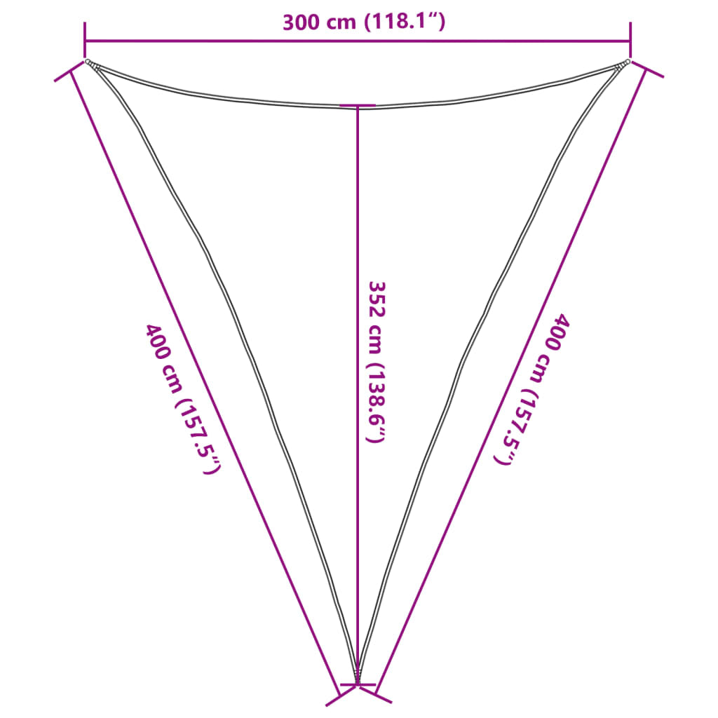 Vidaxl Toldo De Vela Hdpe Color Crema 160 G/m² 3x4x4 M_2