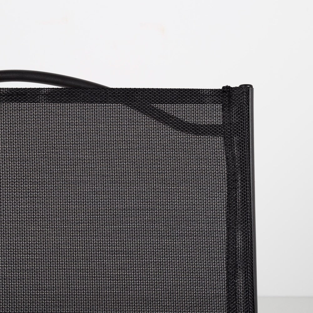 Silla Plegable Jardín Tejido Reforzado Negra Aktive_5